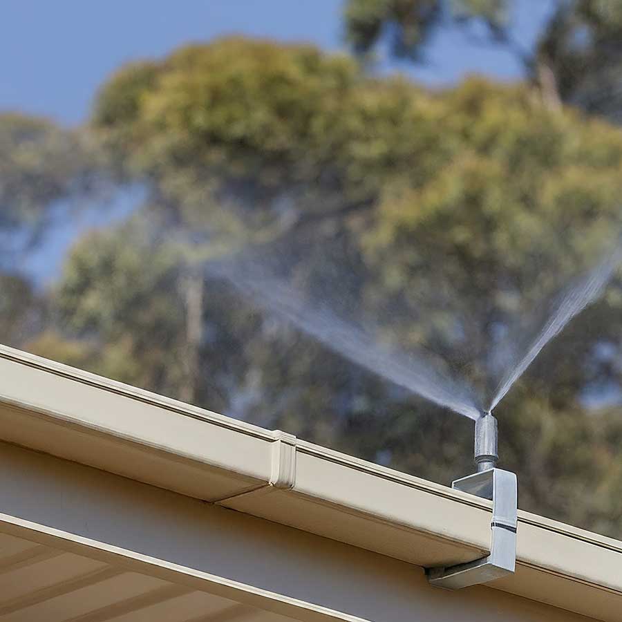 bushfire sprinkler system on the roof